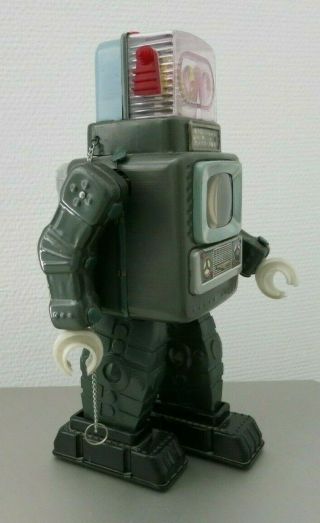 VINTAGE ALPS TELEVISION SPACEMAN_SPACE ROBOT_TIN TOY 1950`s JAPAN BATTERY_RARE 2