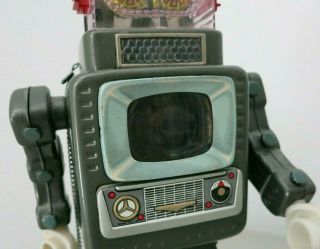 VINTAGE ALPS TELEVISION SPACEMAN_SPACE ROBOT_TIN TOY 1950`s JAPAN BATTERY_RARE 8