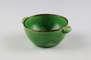 Vintage 20th Century Chinese Republic / Prc Shiwan Green Bowl