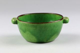 Vintage 20th Century Chinese Republic / PRC Shiwan Green Bowl 3