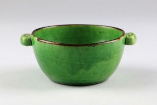 Vintage 20th Century Chinese Republic / PRC Shiwan Green Bowl 5