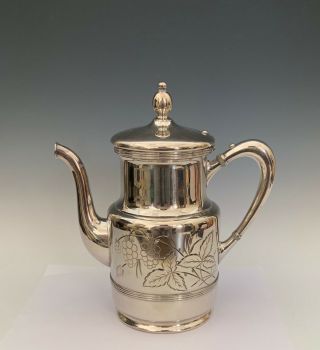 Quadruple Antique Simpson Hall Miller Silver Plate Tea Pot 2099