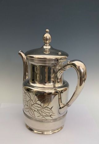 Quadruple Antique Simpson Hall Miller Silver Plate Tea Pot 2099 2