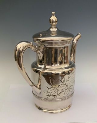 Quadruple Antique Simpson Hall Miller Silver Plate Tea Pot 2099 3