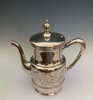 Quadruple Antique Simpson Hall Miller Silver Plate Tea Pot 2099 6