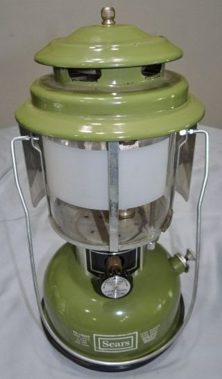 Sears Model 72325 - 1 Gas Lantern Lamp Avocado G Green Vtg 1977 By Coleman