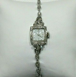 14k Ladies Hamilton Vintage Mechanical Diamond Watch