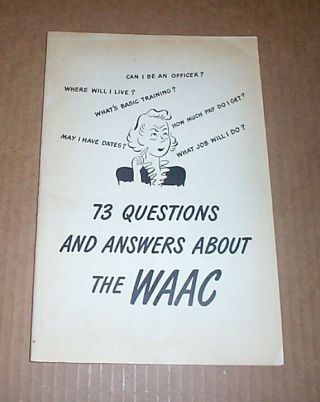 Wwii Questions Answers Waac Booklet 1942 Women 