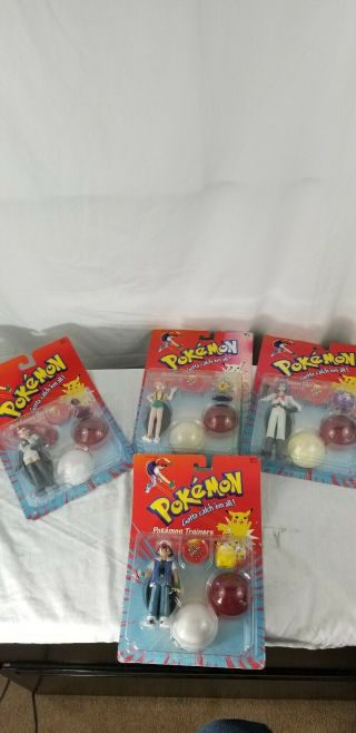 Vtg 1998 Hasbro Pokemon Deluxe Trainers Ash,  Misty,  James,  And Jesse Org Packaging
