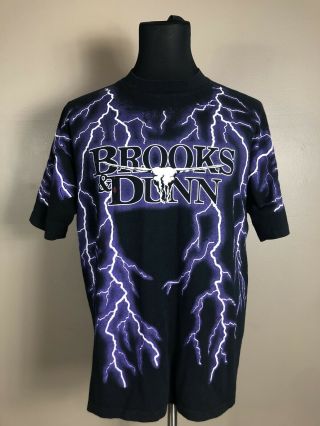 Vintage Brooks And Dunn Lightning T Shirt Size X Large Very