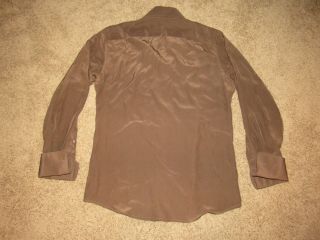 Rare Gucci Tom Ford Vintage Chocolate Brown Silk Shirt Size US 16 / IT 41 NWT 6