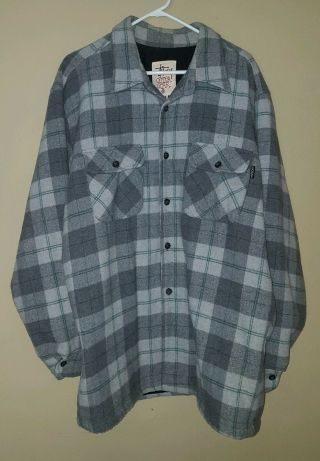 Vintage Stussy 90s 80s Outer Gear Flannel Insulated Coat Xl Usa Made