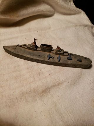 Antique Vintage Collectible Metal Ship Made In United States Of America