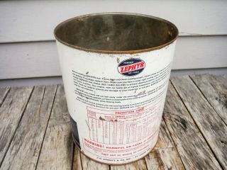 VINTAGE 1 GALLON ZEPHYR ANTI FREEZE CAN MOTOR OIL CAN NEAT GREAT GRAPHICS NR 2