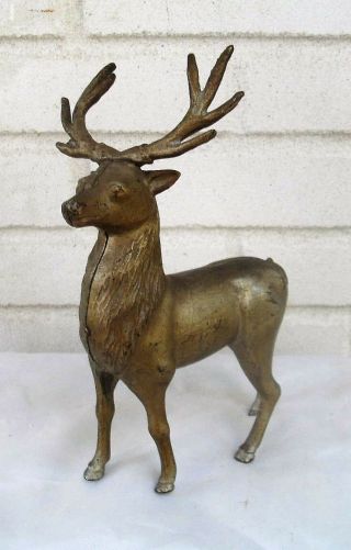 Great Antique Reindeer Deer Elk Large Cast Iron Bank