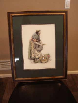 Two Signed 1952 Paul Geissler - Vegetable Man And Woman - Hand - Colored Prints