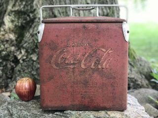 Vintage Acton Coca Cola Cooler Metal Picnic Bottle Opener No Drain Junior