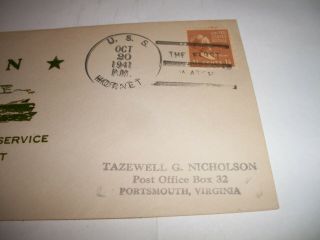 1941 WWII WW2 US Navy USS HORNET (CV - 8) First Day Cover Envelope The First Watch 2