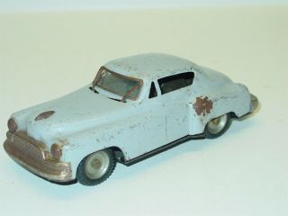 Vintage Japan Tin Metal Gray Friction Car Toy Vehicle With Wipers