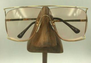 Vintage Tura 449 Gold Metal Square Aviator Sunglasses Eyeglasses Frames Japan