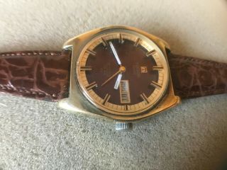 Men ' s Automatic Vintage Tissot Seastar gold plated wrist watch 4