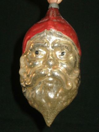 German Antique Glass Figural Santa Christmas Ornament Vintage Decoration 1900 