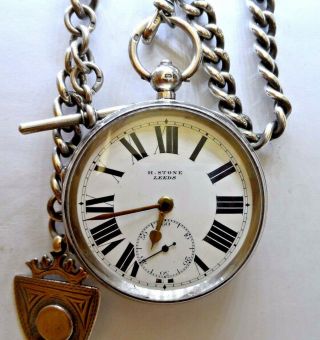 A Antique Silver Pocket Watch By Stone Of Leeds 1902