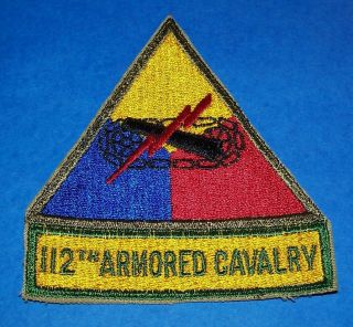 Scarce Cut - Edge Post Ww2 112th Armored Cavalry Patch