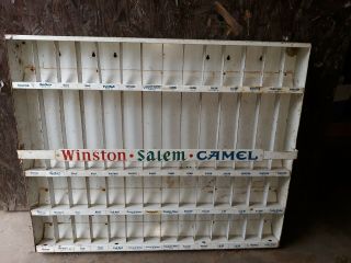 Vintage Metal Cigarette Holder Store Display Case - Camel Winston Salem Marlboro