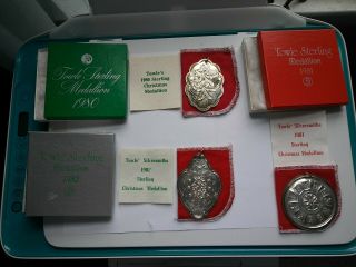 3vintage 1980 81 82 Sterling Silver Towle Christmas Ornament Medallions Complete