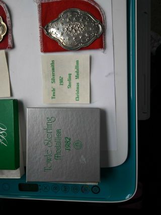 3Vintage 1980 81 82 Sterling Silver Towle Christmas Ornament Medallions COMPLETE 4