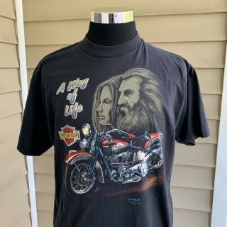 Vintage 1991 3d Harley Davidson A Way Of Life Shirt Size Xl