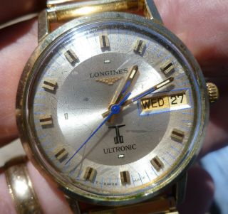 Longines Ultronic Mens Watch Tuning Fork Esa 9164 Hummer Day Date