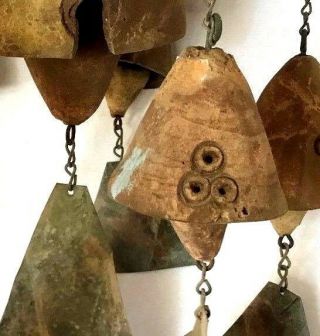 RARE LARGE COLLECTABLE 8 MULTIPAL CHIME PAOLO SOLERI CERAMIC WINDCHIME 12