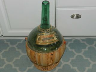 Vtg 22 " Huge Green Glass I.  L.  Ruffino Chianti Italian Wine Bottle Empty Demijohn