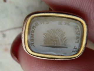 Antique Miniature Georgian Gold Fob Seal Intaglio 2