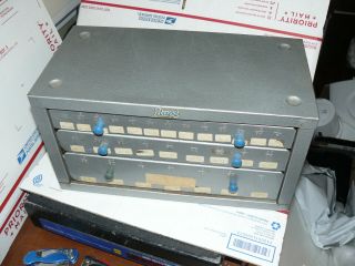 Vintage Huot 3 Drawer Drill Bit Organizer Steel Index Machinist Box Us