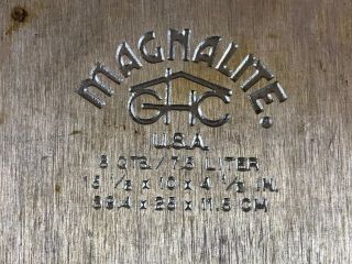 Vtg Magnalite Aluminum 8 Qt Roaster Covered Oval Roasting Pan Wagner Ware w/ Lid 7