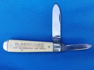 Vintage Schrade Cutlery Co.  Walden N.  Y.  Advertising 2 Blade Pocket Knife