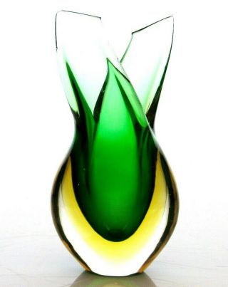 Very Dramatic Vintage 50s Murano Flavio Poli Art Glass Freeform Wing Vase