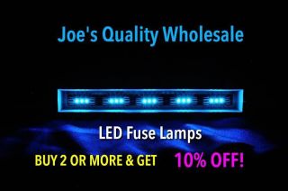 (100) BLUE/WARM WHITE LED 8V - FUSE LAMPS VINTAGE STEREO/4230 /2238 - RECEIVER METER 2