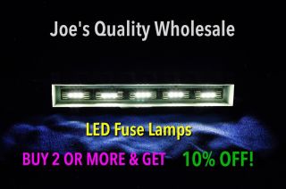 (100) BLUE/WARM WHITE LED 8V - FUSE LAMPS VINTAGE STEREO/4230 /2238 - RECEIVER METER 3