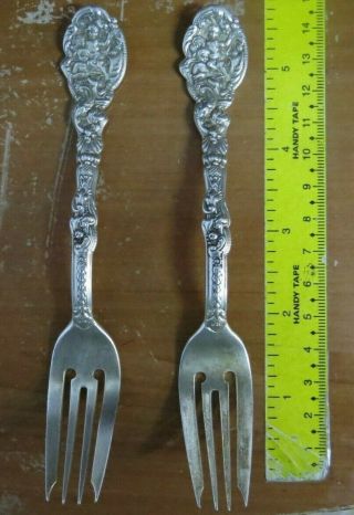 Vintage Set Of 2 Gorham Sterling Silver Pastry Forks In Versailles Pattern Cc