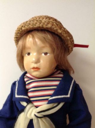 Antique 16 In Schoenhut Doll Wood Jointed Salor Boy