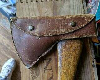 Ll Bean Me Axe Ax With Leather Blade Cover 2 Lb Vintage