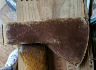 LL BEAN ME Axe Ax with leather blade cover 2 lb Vintage 2