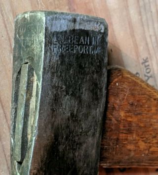LL BEAN ME Axe Ax with leather blade cover 2 lb Vintage 6