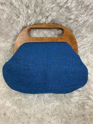 John Meyer Of Norwich Vintage 60s Wooden Handle Purse Handbag