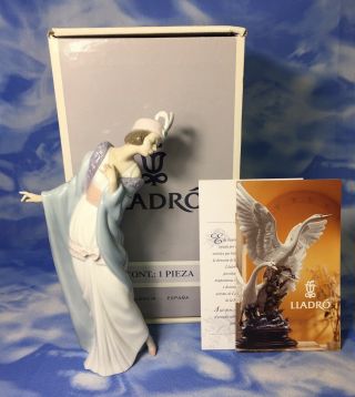 Vintage Lladro " The Flirt " Woman Lady Glazed Porcelain Figurine 5789 W/ Box Evc