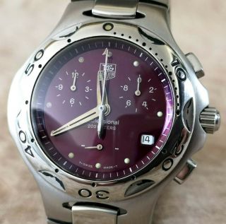 Tag Heuer Kirium Chronograph Cl1113 Plum Dial St.  Steel 40mm Mens Watch Rare